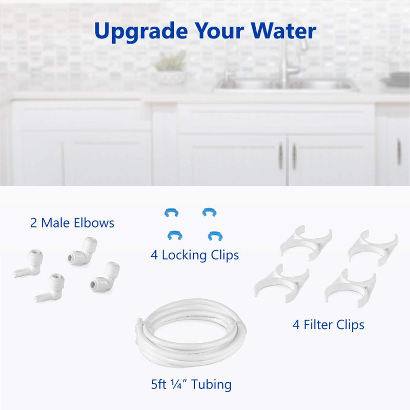 Express Water Filter Upgrade Kit for Reverse Osmosis and Under Sink Water Filtration System â€“ Add a New Filtration Stage to Your System â€“ Includes Adapters for Â¼â€ Threaded and Quick Connect Filters - Image 4